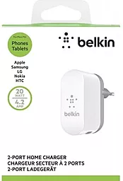 Сетевое зарядное устройство Belkin Dual USB HomeCharger (2 USB x 2.1A) - миниатюра 4