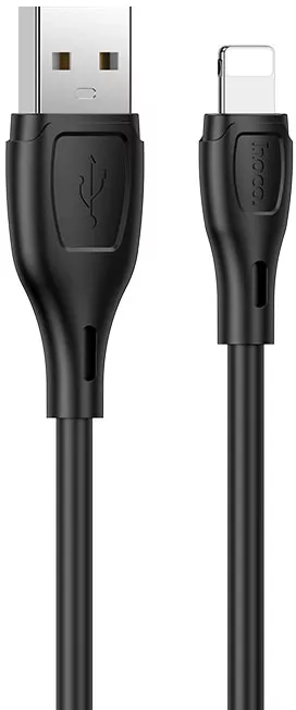 Кабель Hoco X61 Ultimate Silicone USB-A - Lightning 12w 2.4a 1м cable Black - фото 1