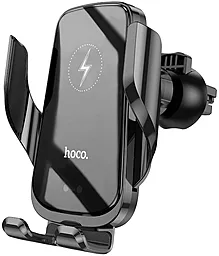Автотримач з бездротовою зарядкою, с автозатисканням Hoco CA202 Enlightener Wireless Charger Black