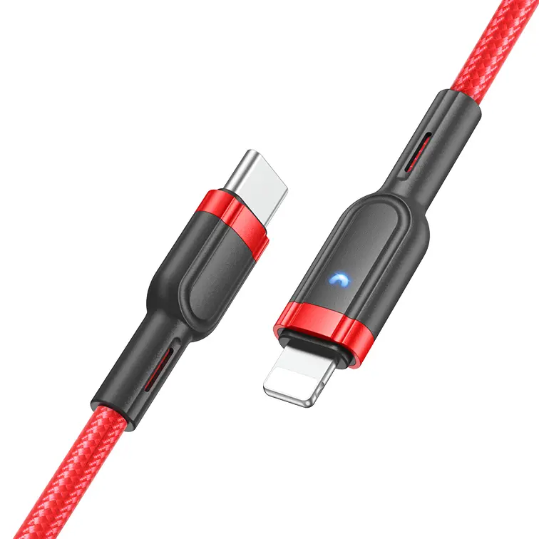 Кабель Hoco U117 USB Type-C - Lightning 20w 3a 1.2м PD cable Red - фото 3