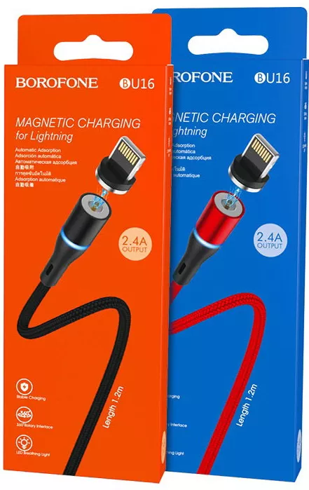 Кабель Borofone BU16 USB-A - Lightning 12w 2.4a 1.2м cable Red - фото 4
