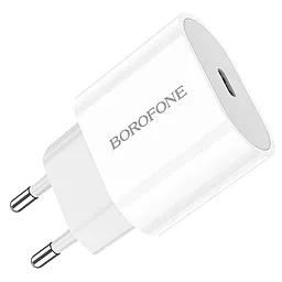 Сетевое зарядное устройство Borofone BA61A Origin 2.1a USB-C home charger white - фото Сетевое зарядное устройство Borofone BA61A Origin 2.1a USB-C home charger white