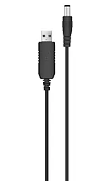 USB Кабель ACCLAB USB-A - DC 5.5х2.5mm з перетворювачем 5V->9V 1A Black (1283126565113)