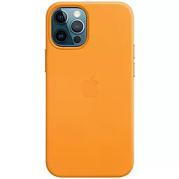 Чохол Apple Leather Case with MagSafe for iPhone 12 Pro Max Yellow