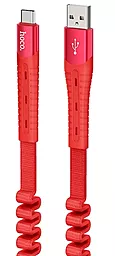 Кабель Hoco U78 Cotton Treasure Elastic USB-A - Type-C 12w 2.4a 1.2м cable Red - фото Кабель Hoco U78 Cotton Treasure Elastic USB-A - Type-C 12w 2.4a 1.2м cable Red