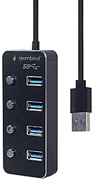 USB-A хаб Gembird 4-in-1 black (UHB-U3P4P-01)