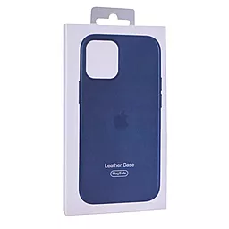 Чохол Apple Leather Case with MagSafe for iPhone 12 Mini Midnight Blue - мініатюра 2