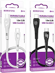 Кабель Borofone BX98 Superior USB Type-C - Type-C 60w 3a 1м PD cable Gray - миниатюра 4 Кабель Borofone BX98 Superior USB Type-C - Type-C 60w 3a 1м PD cable Gray - миниатюра 4