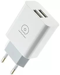 Сетевое зарядное устройство WUW C118 2.4a 2xUSB-A ports charger white