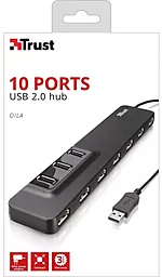 USB-A хаб Trust Oila 10port port USB 2.0 Hub (20575) - мініатюра 7