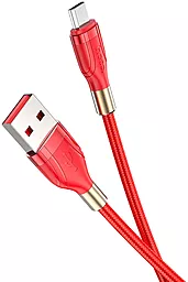 Кабель Hoco U92 Gold Collar USB-A - micro USB 12w 2.4a 1.2м cable Red - мініатюра 3