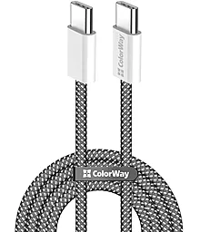 Кабель ColorWay USB Type-C - Type-C 60w 3a 2м PD cable Black (CW-CBPDCC068-BK) - фото Кабель ColorWay USB Type-C - Type-C 60w 3a 2м PD cable Black (CW-CBPDCC068-BK)