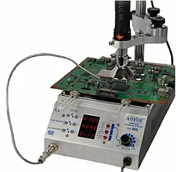 Паяльна станція комбінована термоповітряна, термофен, двоканальна, з переднагрівачем плат AOYUE Int866