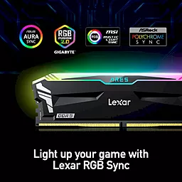 Оперативная память Lexar 32 GB (2x16GB) 6800 MHz Ares Gaming RGB (LD5U16G68C34LA-RGD) - миниатюра 9