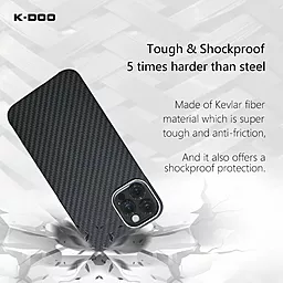 Чохол K-DOO Kevlar Case для Apple iPhone 15 Pro Max Black - мініатюра 6 Чохол K-DOO Kevlar Case для Apple iPhone 15 Pro Max Black - мініатюра 6