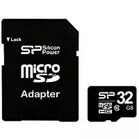 Карта памяти Silicon Power microSDHC 32GB Class 10 + SD-адаптер (SP032GBSTH010V10SP)