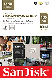 Карта пам'яті SanDisk microSDXC 128GB Max Endurance Class 10 UHS-I U3 V30 + SD-адаптер (SDSQQVR-128G-GN6IA)