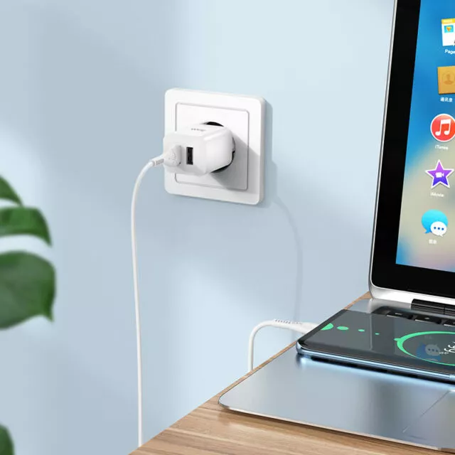 Сетевое зарядное устройство Hoco N25 2.1a 2xUSB-A ports charger + USB-C cable white - фото 3