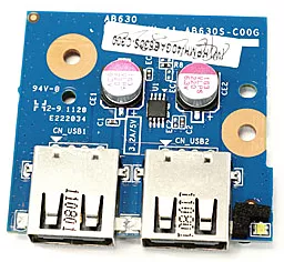 Универсальный разъем для ноутбука USB 2.0 (2 шт) на плате №7 - фото Универсальный разъем для ноутбука USB 2.0 (2 шт) на плате №7