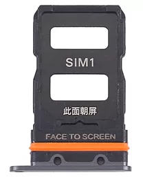 Держатель (лоток) Сим карты Xiaomi 12/ 12X Dual SIM Black