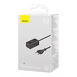 Мережевий зарядний пристрій Baseus Pro Fast Charge GaN3 65W 2xUSB-С+2хUSB-A + USB C-C Cable Black (CCGP040101) - мініатюра 5