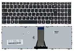 Клавиатура для ноутбука Lenovo IdeaPad G50-30 G50-45 G50-70 Z50-70 B50-30 B50-45 E51-80 Z51-70 G70-80 Z70-70 500-15ACZ 500-15ISK с вертикальным Ентером silver frame Original