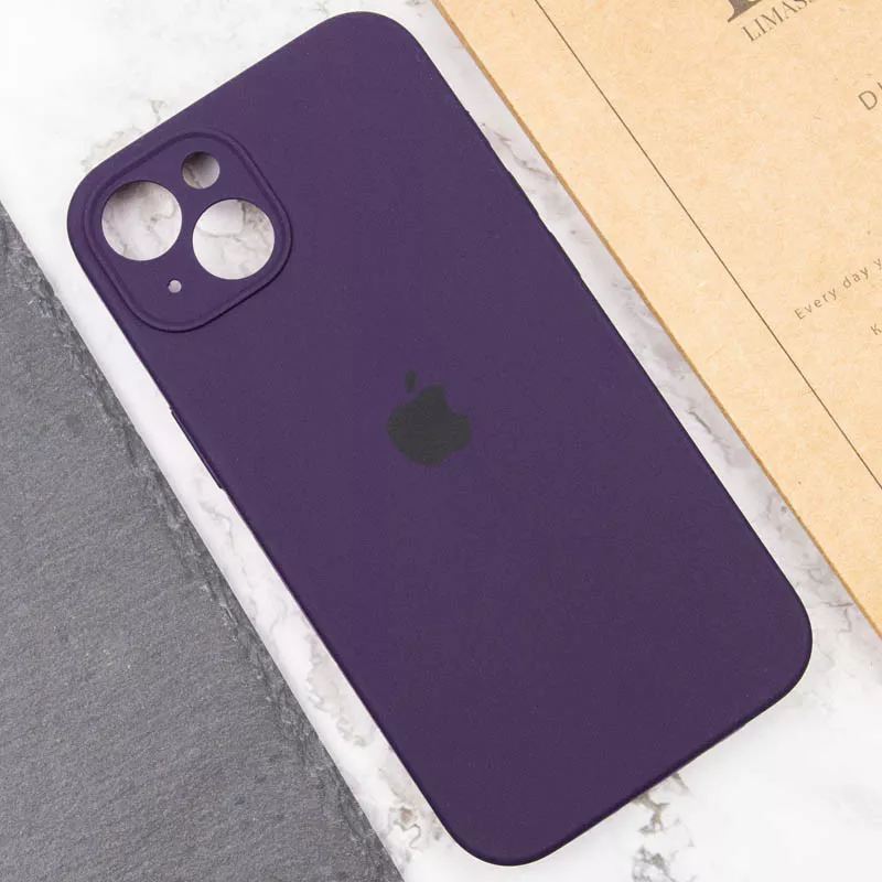 Чехол Silicone Case Full Camera для Apple iPhone 15 Elderberry - фото 3
