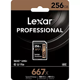 Карта пам'яті Lexar SDXC 256GB Professional 667x Class 10 UHS-I U3 V30 (LSD256B667) - мініатюра 3