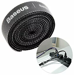 Органайзер для кабелей Baseus Colourful Circle Velcro Strap (1м) Black (ACMGT-E01) - миниатюра 2