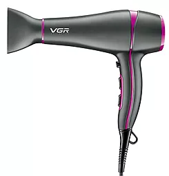 Профессиональный фен для волос VGR V-402 с 2 насадками и диффузором Pink