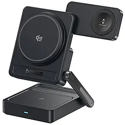 Беспроводная док-станция Baseus PicoGo AF21 3-in-1 35W Qi2.2 fast wireless charger Cosmic Black (E02054) - фото Беспроводная док-станция Baseus PicoGo AF21 3-in-1 35W Qi2.2 fast wireless charger Cosmic Black (E02054)