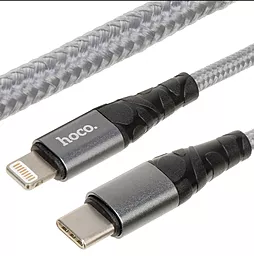 Кабель Hoco DU02 Max USB Type-C - Lightning 20w 3a 1м PD сable Gray - миниатюра 3 Кабель Hoco DU02 Max USB Type-C - Lightning 20w 3a 1м PD сable Gray - миниатюра 3