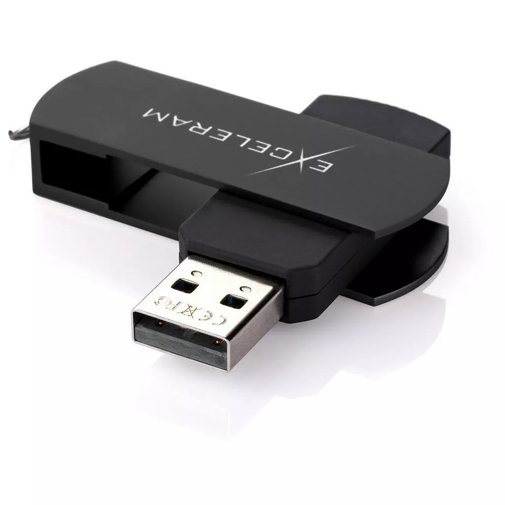 Флешка Exceleram 32GB P2 Series USB 2.0 (EXP2U2BB32) Black - фото 1