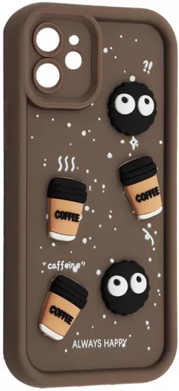 Чехол Pretty Things Case для Apple iPhone 12  Brown / Always Happy - фото 1