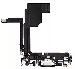 Нижній шлейф Apple iPhone 15 Pro з роз'ємом зарядки, з мікрофоном, Original Black Titanium