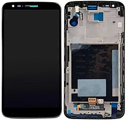 Дисплей LG G2 (D800, D801, D802, D802TR, D803, F320K, F320L, F320S, LS980) (34pin) з тачскріном і рамкою, Black