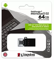 Флешка Kingston 64GB microDuo USB 3.2/microUSB (DTDUO3G2/64GB) - мініатюра 3