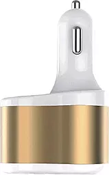 Автомобильное зарядное устройство XoKo 2.1a 2xUSB-A cigarette lighter ports car charger gold/white (CC-303-GDWH) - фото Автомобильное зарядное устройство XoKo 2.1a 2xUSB-A cigarette lighter ports car charger gold/white (CC-303-GDWH)