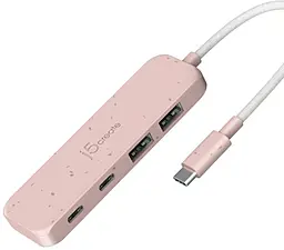 Мультипортовый USB Type-C хаб J5create USB3.2 4-in-1 red (JCH342ER-N) - фото Мультипортовый USB Type-C хаб J5create USB3.2 4-in-1 red (JCH342ER-N)