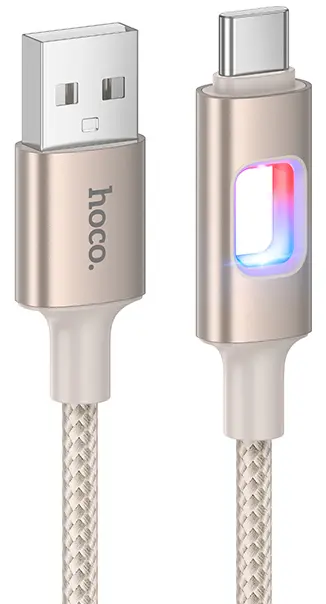 Кабель Hoco U144 USB-A - Type-C 15w 3a 1.2м cable Gold - фото 1
