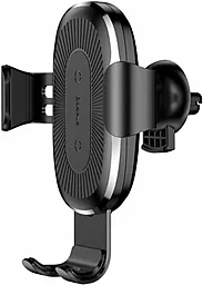 Автодержатель с беспроводной зарядкой Baseus Gravity AirVent Holder + Wireless Charger 10W Black (WXYL-01) - миниатюра 3