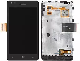 Дисплей Nokia Lumia 900 + Touchscreen with frame (original) Black