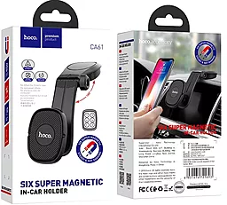 Автодержатель магнитный Hoco CA61 Kaile Center Console Magnetic in-Car Holder Black - миниатюра 6