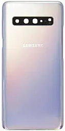 Задняя крышка корпуса Samsung Galaxy S10 5G G977 со стеклом камеры Crown Silver - фото Задняя крышка корпуса Samsung Galaxy S10 5G G977 со стеклом камеры Crown Silver