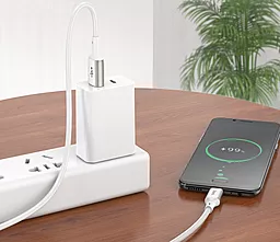 Кабель Hoco X66 Howdy USB Type-C - Lightning 20w 3a 1м PD сable White - миниатюра 5 Кабель Hoco X66 Howdy USB Type-C - Lightning 20w 3a 1м PD сable White - миниатюра 5