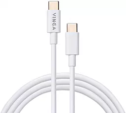 Кабель Vinga USB Type-C - Type-C 45w 3a 1м PD cable White (VCPCTC45W)