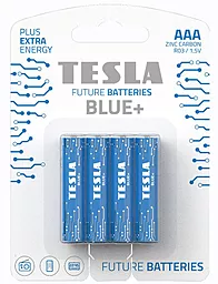 Батарейки Tesla R03 / AAA BLUE+ (Zinc Carbon) 4шт