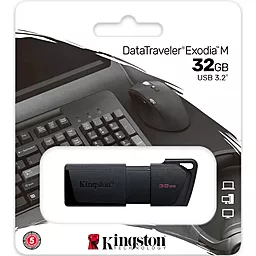 Флешка Kingston 32 GB DataTraveler Exodia M USB 3.2 (DTXM/32GB) Black - мініатюра 3