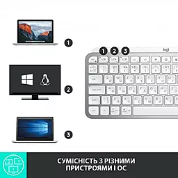 Клавіатура Logitech MX Keys Mini Minimalist US Pale Grey (920-010499) - мініатюра 7