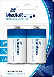 Батарейки MediaRange Mono Premium Alkaline D (LR20) 1.5V 2шт (MRBAT109) 1.5 V